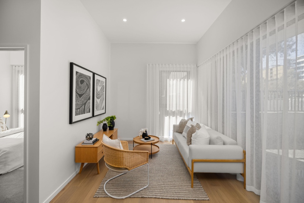 Lounge section at the De Burgh display apartment