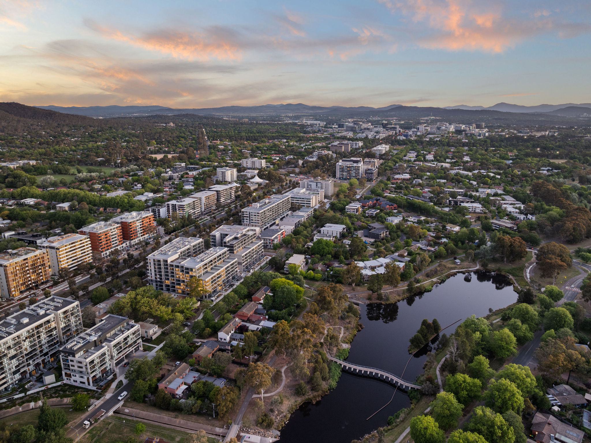 Aerial drone view of Northbourne Village